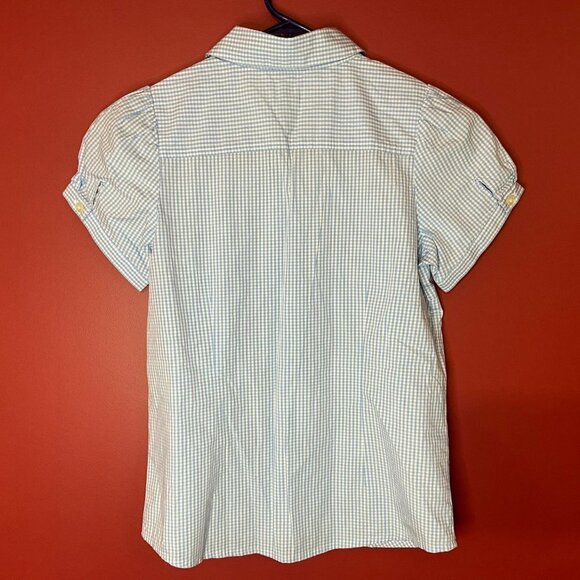 Vineyard Vines Girl's Blue Check Button Up Shirt - Size Large - NWT - Picture 3 of 3